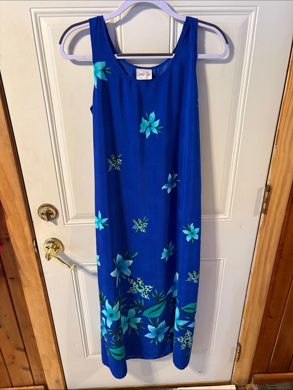 Connie Choi Royal Blue Floral Dress Size Medium